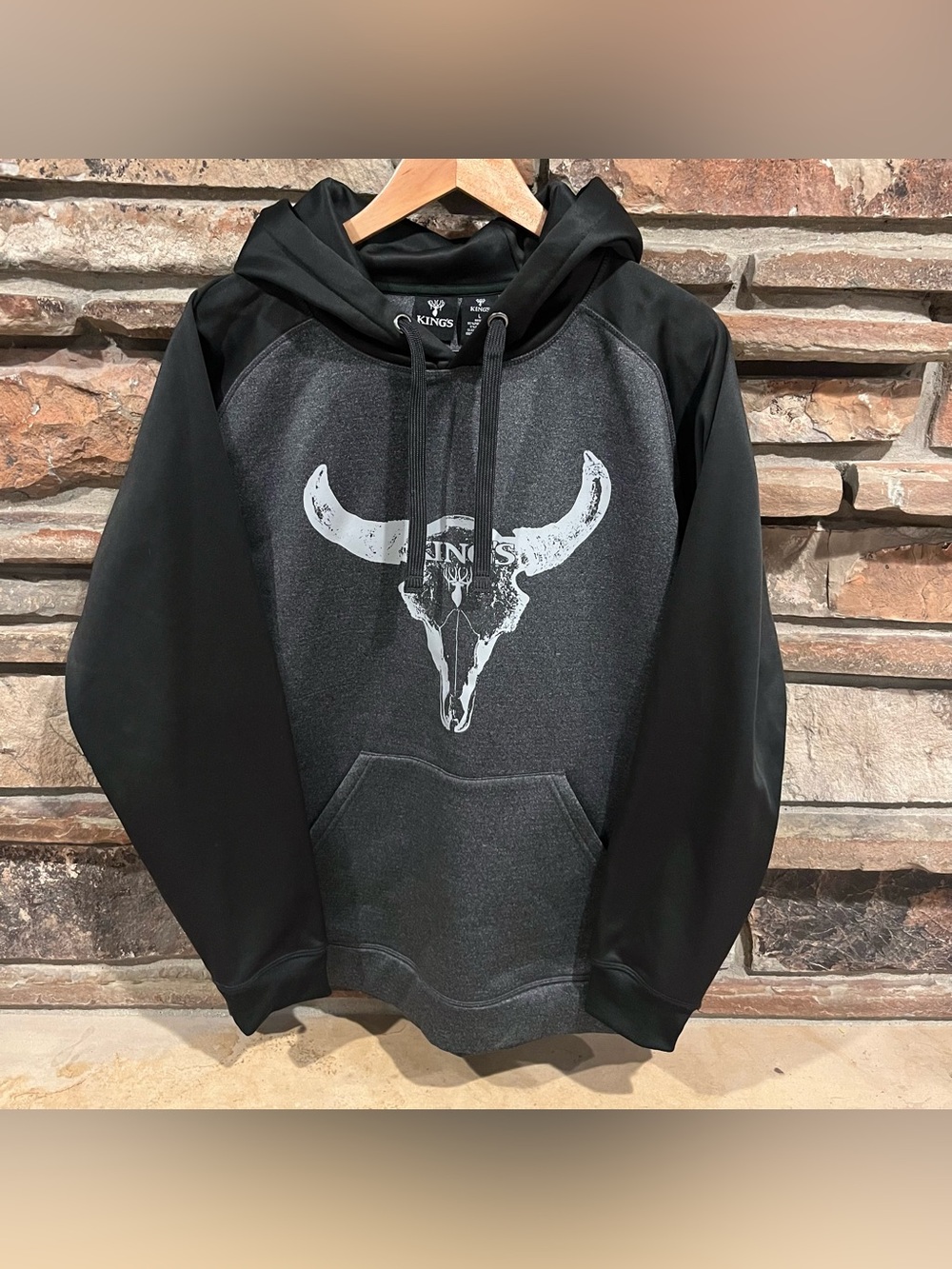 King's Camo Cattle Skull Black & Charcoal Hoodie